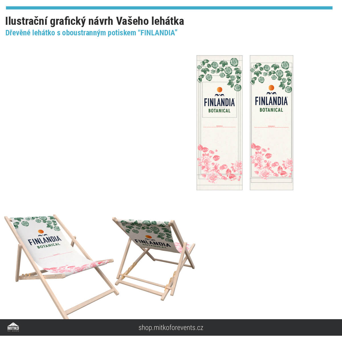 Reklamní lehátko s oboustranným potiskem "Finlandia"
