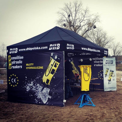 Nůžkový stan 3x4,5 Octa Pro s potiskem 4 střešních límců