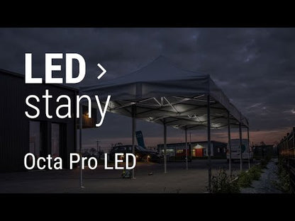 Nůžkový stan 3x4,5 Octa Pro LED s potiskem 4 střešních límců