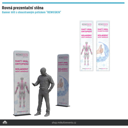 Rovná prezentační stěna - Banner 600 s oboustranným potiskem