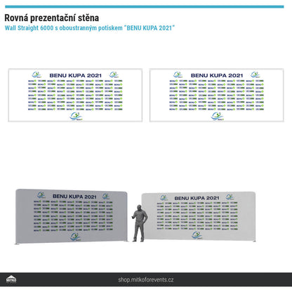 Rovná prezentační stěna - Wall Straight 6000 s oboustranným potiskem