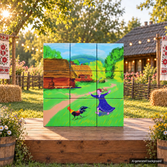 Sedací kostky Mega Puzzle 40 cm s libovolným potiskem - SET 9 ks