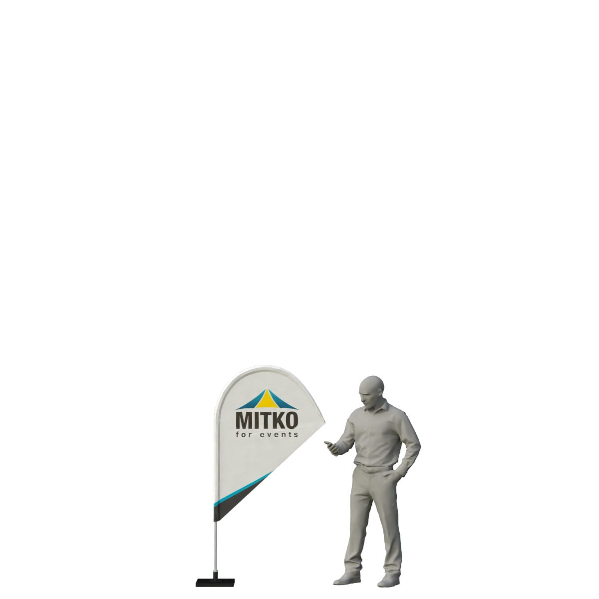 Reklamní vlajka Flyer S (90x135 cm) s hliníkovým stožárem