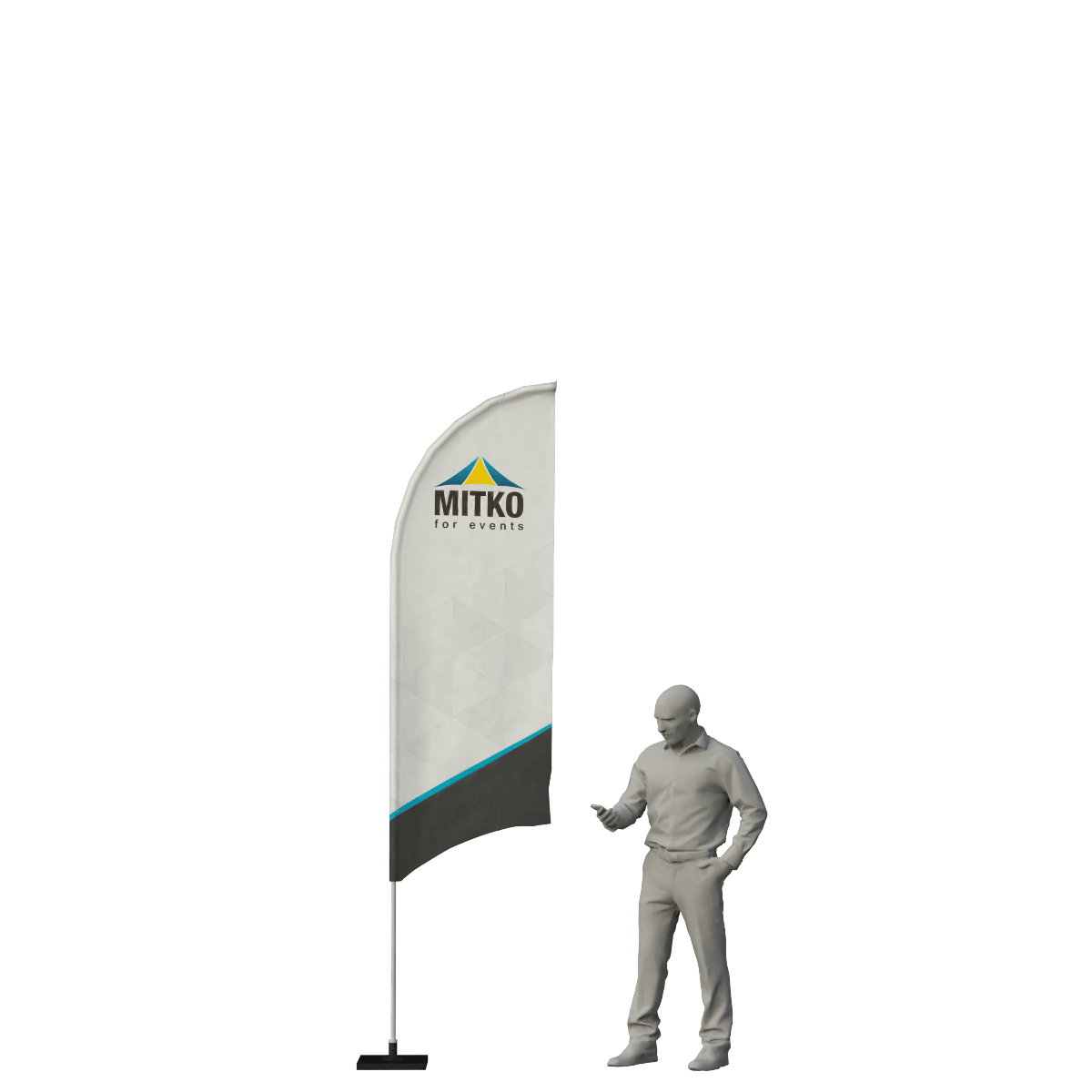 Reklamní vlajka Rider M (80x250 cm) s hliníkovým stožárem