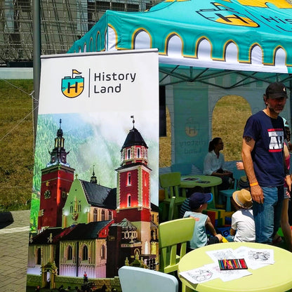 Vyztužený roll-up Topaz 100x200 s digitálním potiskem History Land